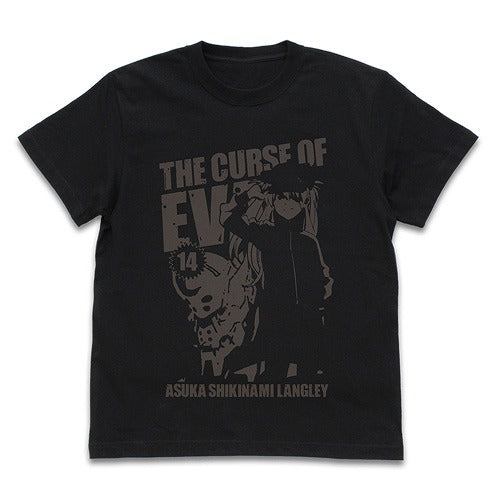 EVANGELION アスカ＆2号機 Tシャツ BLACK S 【01/24頃入荷】