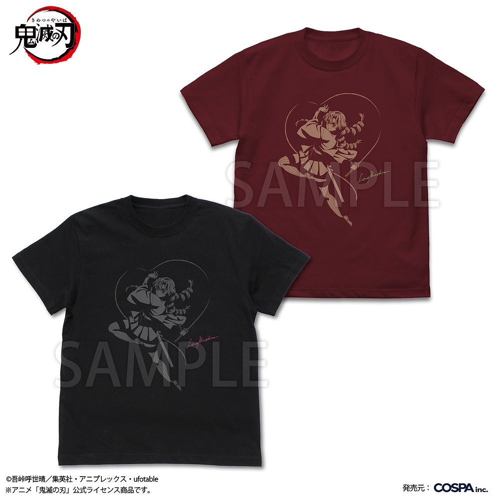 アニメ「鬼滅の刃」 甘露寺蜜璃 恋の呼吸 Tシャツ BURGUNDY XL  【04/24頃入荷】