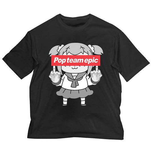 ポプテピピックの行列ができる ビッグシルエットTシャツ BLACK L 【02/04頃入荷】
