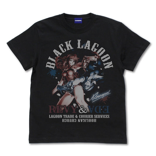ブラック・ラグーン レヴィ＆エダ Tシャツ BLACK S 【01/24頃入荷】