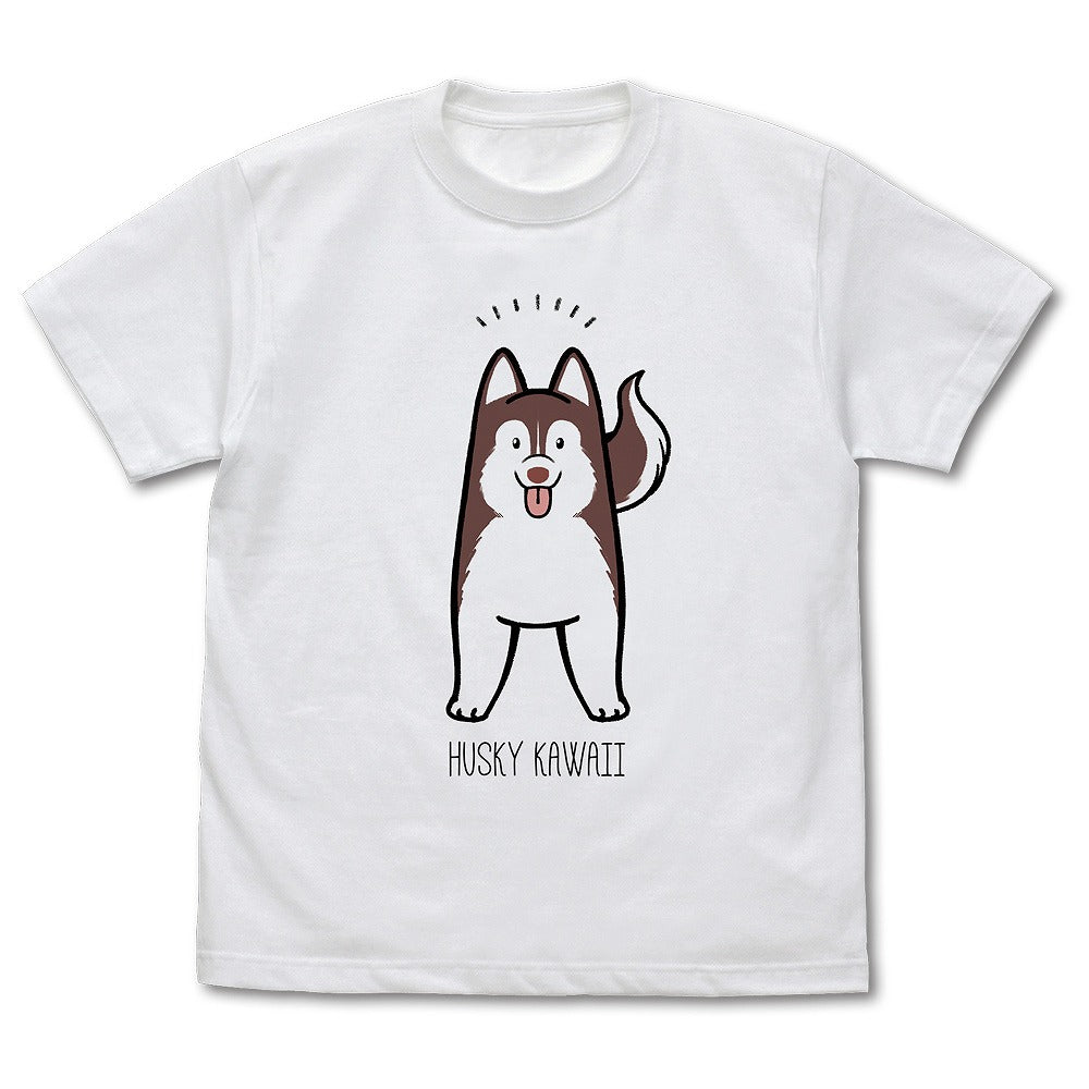 ハマジ ハスキー KAWAII Tシャツ ｼﾙﾊﾞｰ&ﾎﾜｲﾄ L  【02/16頃入荷】