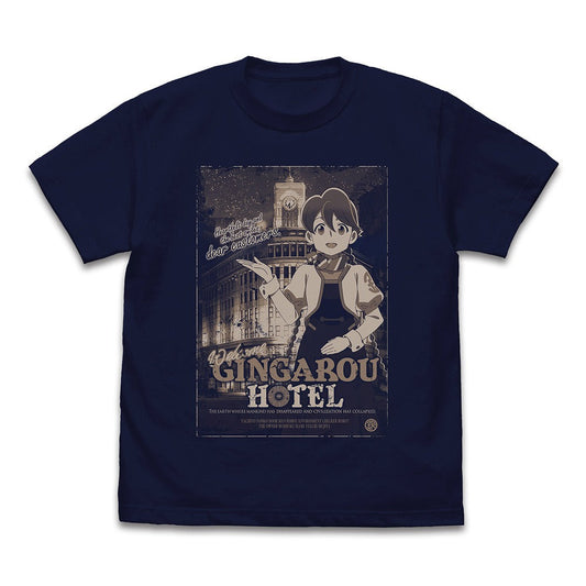 アポカリプスホテル ヤチヨ ポスター Tシャツ NAVY XL 【01/07頃入荷】