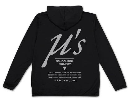 ラブライブ！ μ’s 薄手ドライパーカー BLACK L 【02/04頃入荷】