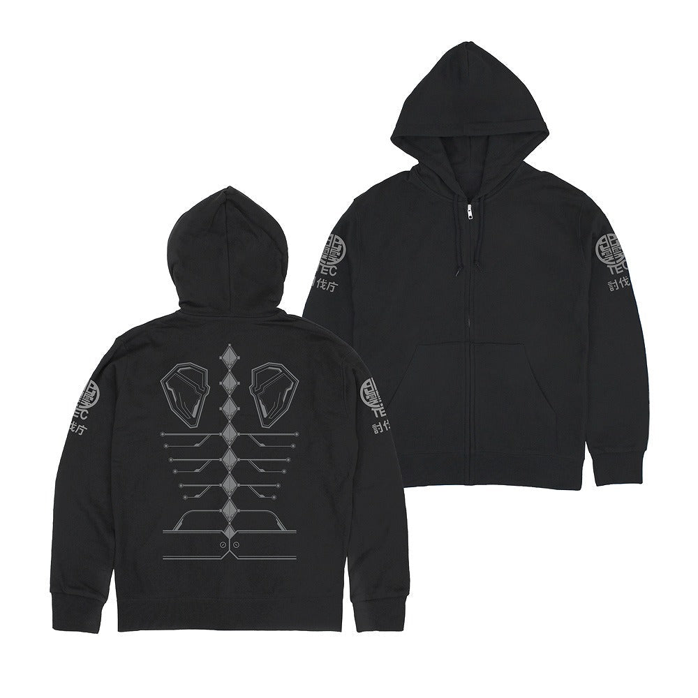 怪獣８号 出雲テックス ジップパーカー MIX GRAY XL  【03/16頃入荷】