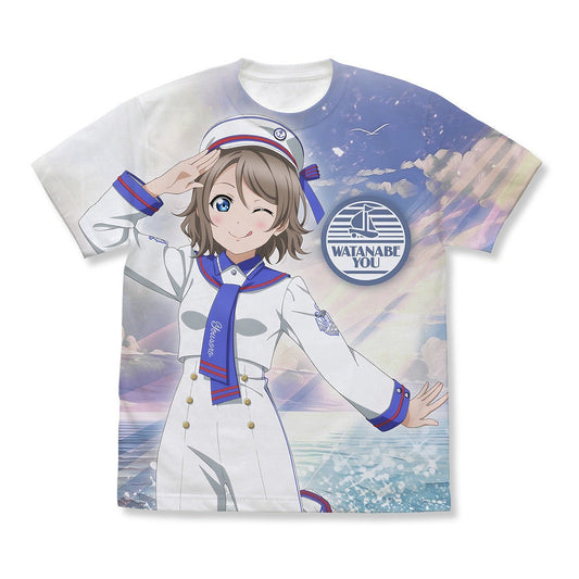 ラブライブ！サンシャイン!! 描き下ろし 渡辺 曜 フルグラフィックTシャツ ソロコンサー.. WHITE M 【02/04頃入荷】