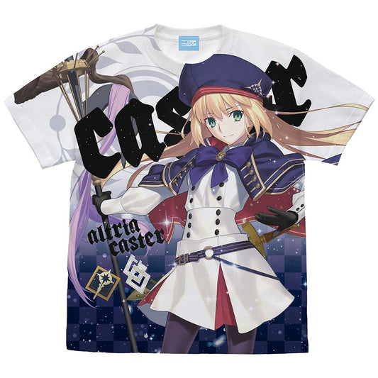 Fate/Grand Order キャスター/アルトリア・キャスター フルグラフィックTシャツ ｱﾙﾄﾘｱ･ｷｬｽﾀｰ ﾌﾙｸﾞﾗﾌｨｯｸTｼｬﾂ/WHITE M  【03/24頃入荷】