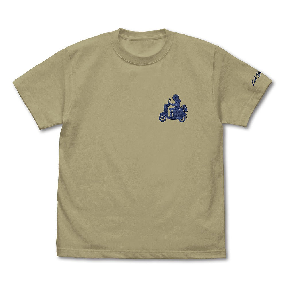 『ゆるキャン△ SEASON３』 バイク志摩リン ワンポイント刺繍Tシャツ SAND KHAKI L  【03/24頃入荷】