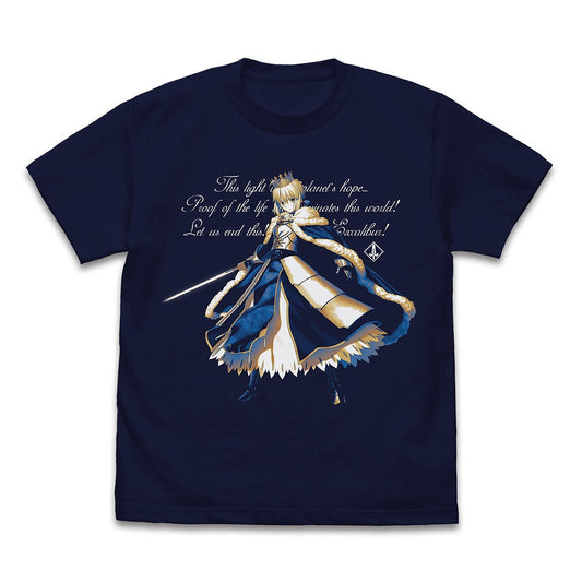 Fate/Grand Order セイバー/アルトリア・ペンドラゴン Tシャツ 宝具発動Ver.. ｱﾙﾄﾘｱ･ﾍﾟﾝﾄﾞﾗｺﾞﾝ Tｼｬﾂ 宝具発動Ver./NAVY L  【03/24頃入荷】