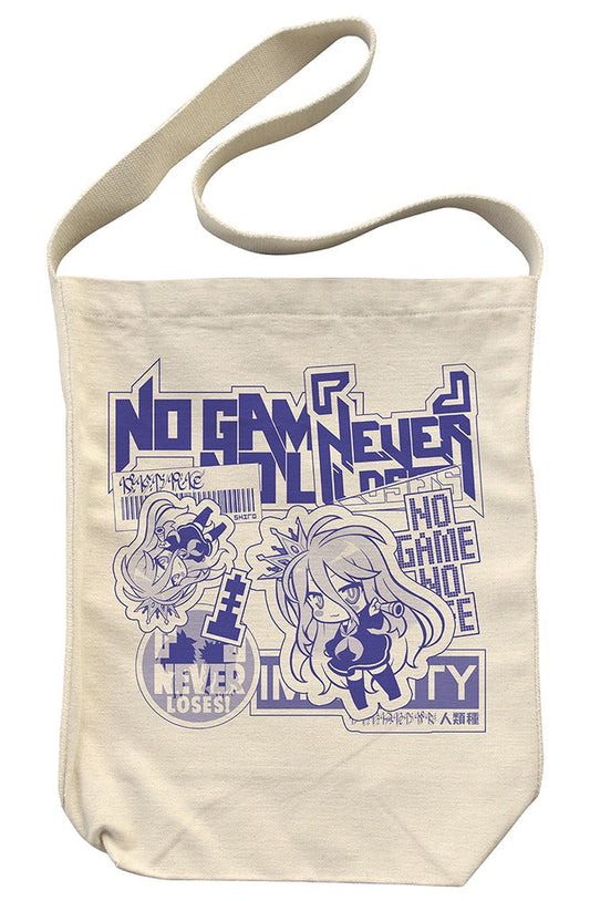 ノーゲーム・ノーライフ 「白」 ステッカー風デザイン ショルダートート NATURAL 【01/24頃入荷】