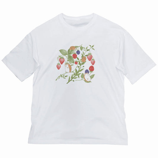 吸血鬼すぐ死ぬ ジョンと木の実 ビッグシルエットTシャツ WHITE L 【12/24頃入荷】
