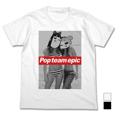 ポプテピピック ポプ子＆ピピ美 水着Ver. Tシャツ BLACK S 【02/04頃入荷】